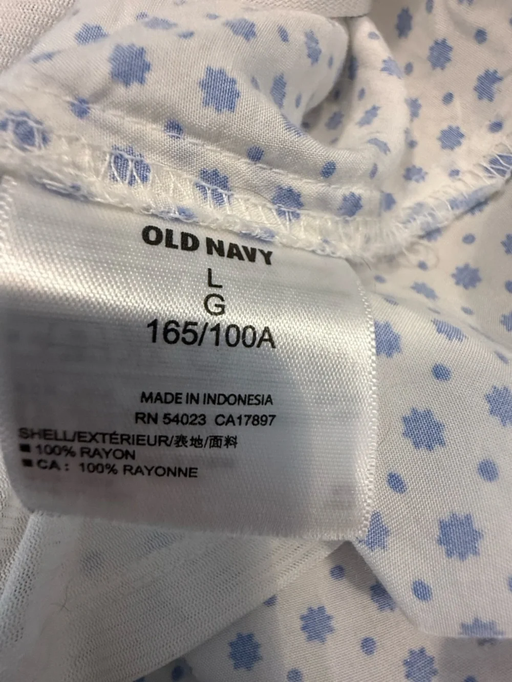 Old Navy floral paisley sleeveless maxi sundress blue & white SZ LG - Picture 9 of 14